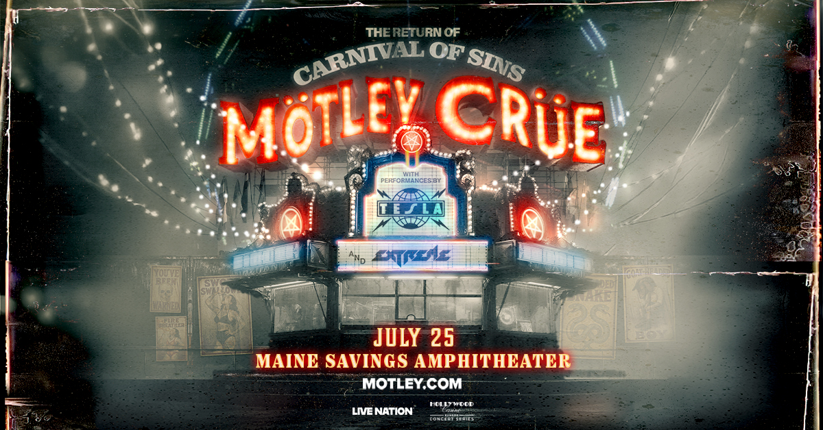 See Motley Crue ‘Carnival of Sins Tour’ at the Maine Savings Amphitheater
